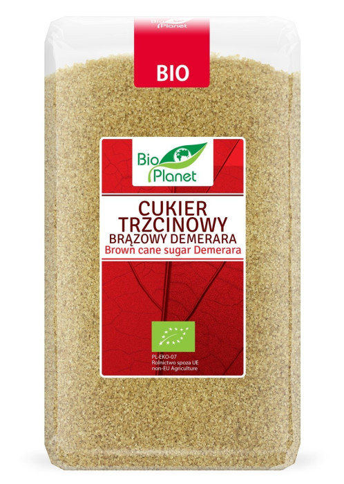 Cukier trzcinowy demerara BIO 1 kg - BIO PLANET