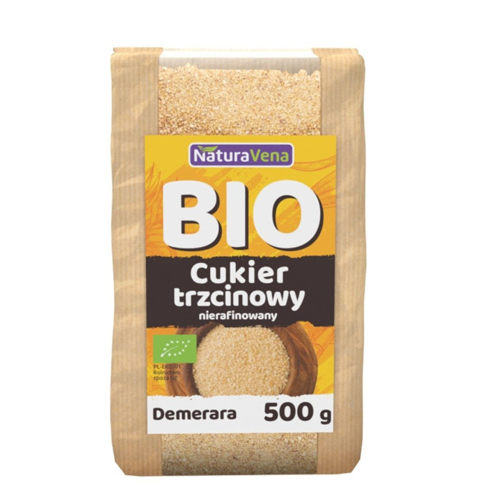 Cukier trzcinowy demerara BIO 500 g - NATURAVENA