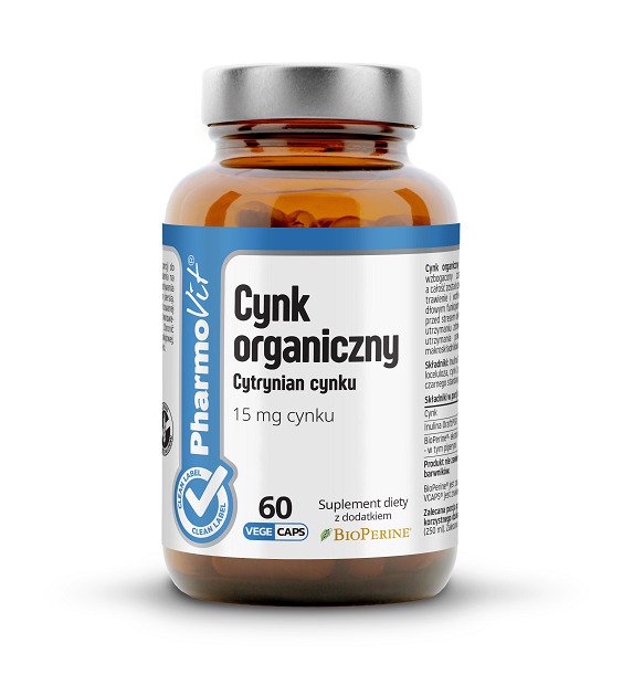 Cynk (15 mg) bezglutenowy 60 kapsułek - PHARMOVIT (CLEAN LABEL)