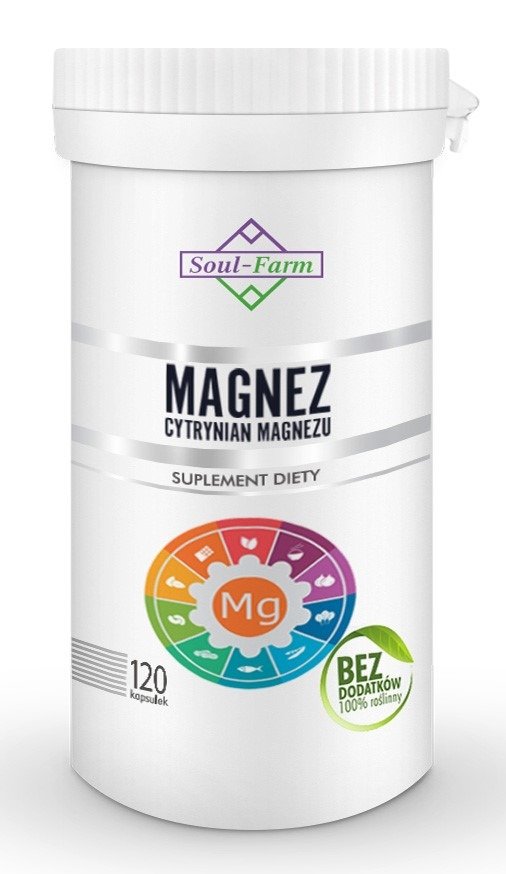 Cytrynian magnezu (650 mg) 120 kapsułek - SOUL FARM