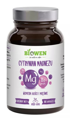 Cytrynian magnezu + witamina b6 100 kapsułek - HEMPKING (BIOWEN)