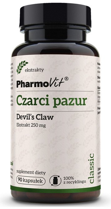 Czarci pazur ekstrakt (250 mg) bezglutenowy 90 kapsułek - PHARMOVIT (CLASSIC)