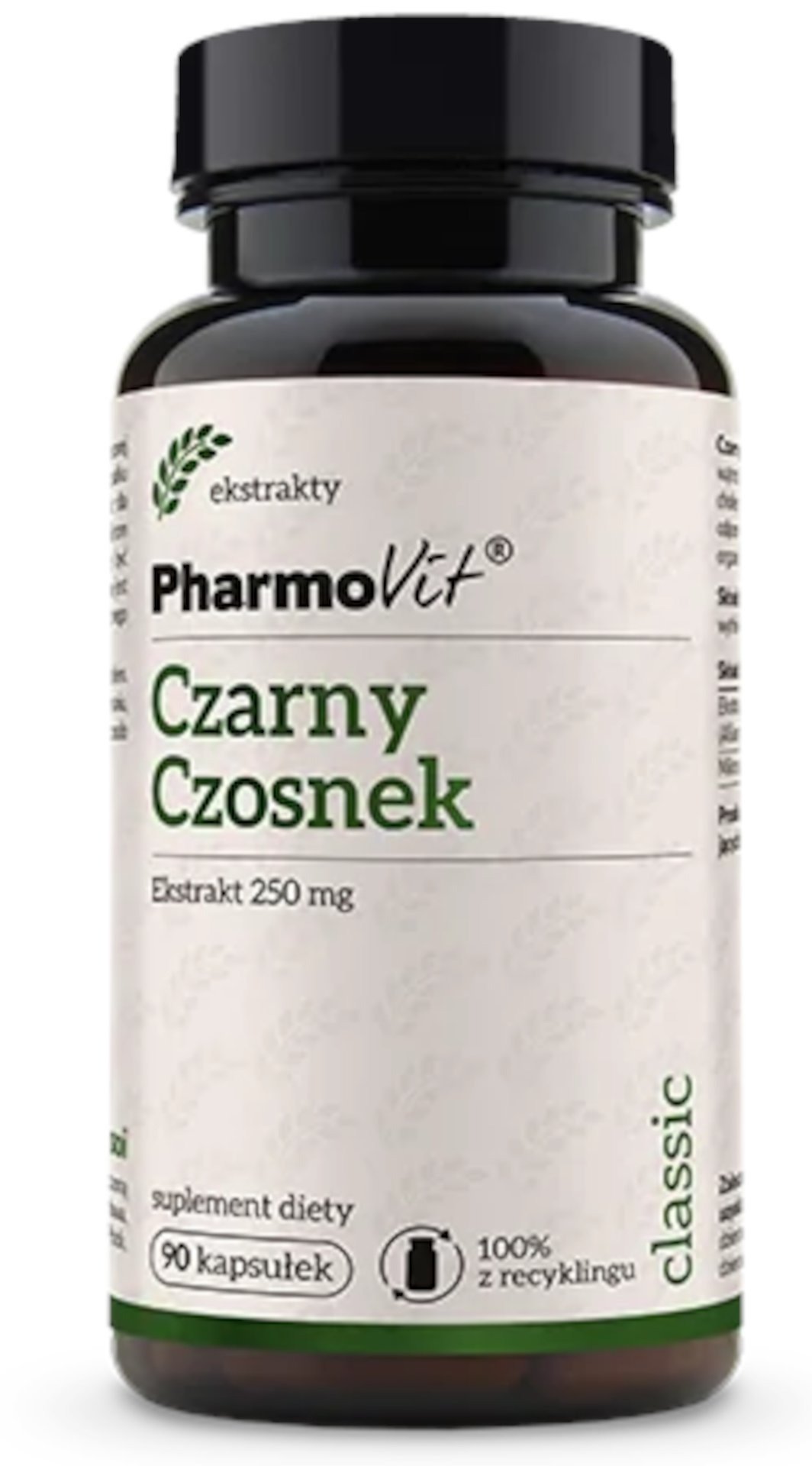 Czarny czosnek ekstrakt (250 mg) bezglutenowy 90 kapsułek - PHARMOVIT (CLASSIC)