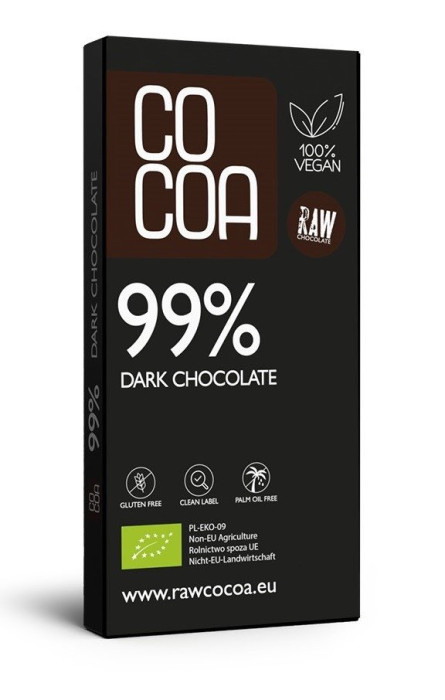 Czekolada ciemna 99 % bezglutenowa BIO 50 g - COCOA
