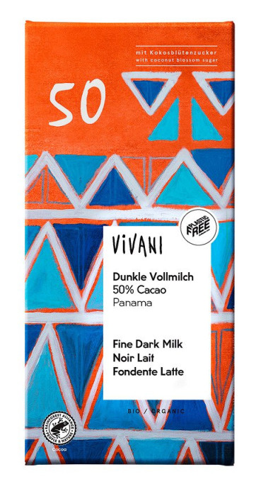Czekolada mleczna gorzka 50 % kakao BIO 80 g - VIVANI