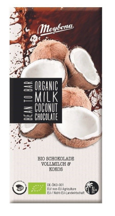 Czekolada mleczna z płatkami kokosowymi BIO 100 g - MEYBONA