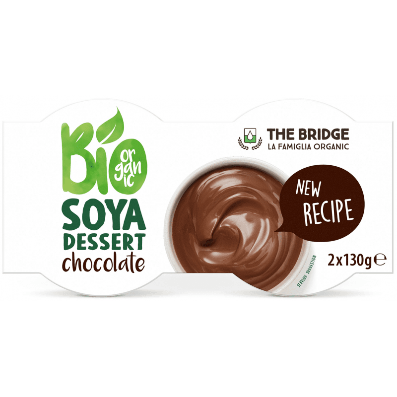 Deser sojowy o smaku czekoladowym bezglutenowy BIO (2 x 130 g) 260 g - THE BRIDGE