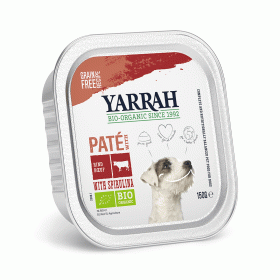 (dla psa) pasztet z wołowiną i spiruliną bez zbóż BIO 150 g - YARRAH