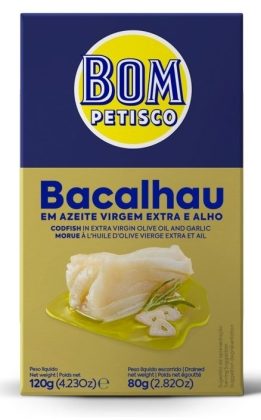 Dorsz z czosnkiem w oliwie z oliwek extra virgin 120 g (80 g) - BOM PETISCO