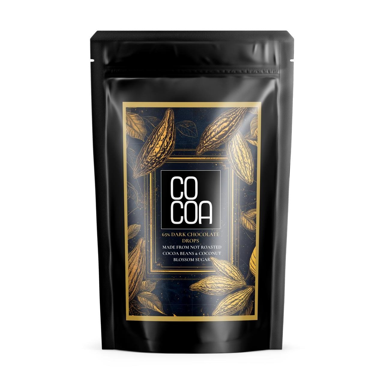 Dropsy z ciemnej czekolady 65 % BIO 200 g - COCOA