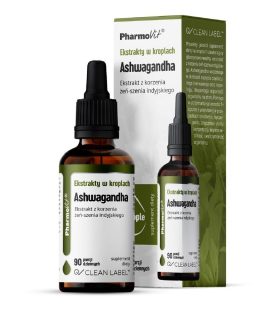 Ekstrakty w kroplach ashwagandha bezglutenowe 30 ml - PHARMOVIT (CLEAN LABEL)