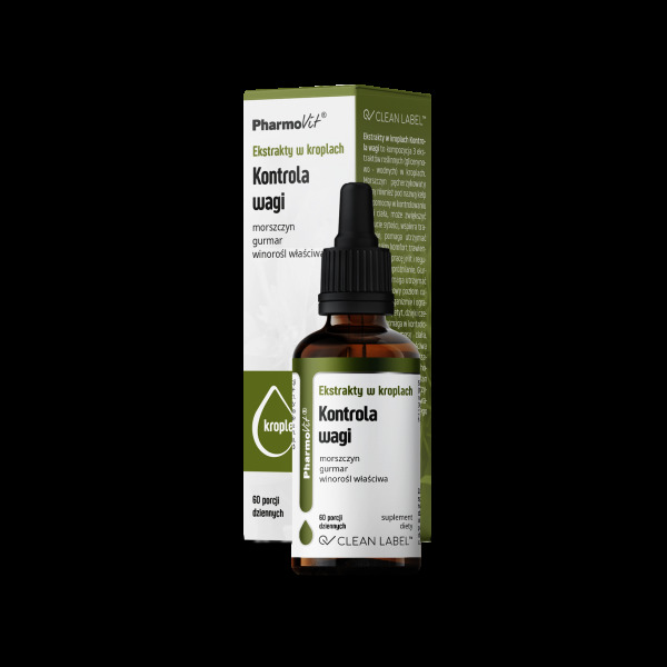 Ekstrakty w kroplach na kontrolę wagi bezglutenowe 30 ml - PHARMOVIT (CLEAN LABEL)