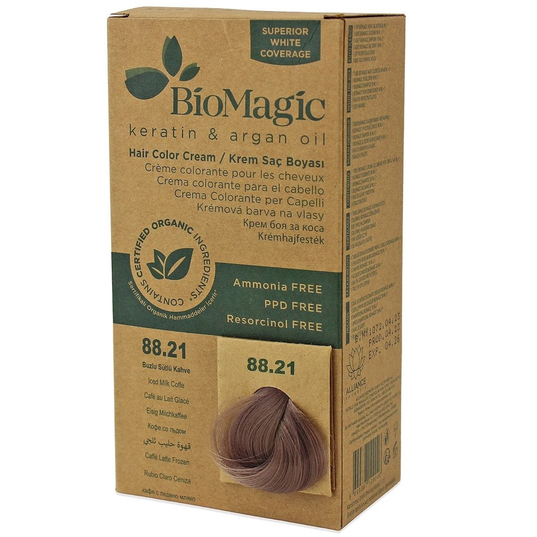Farba do włosów mroźna kawa z mlekiem (88.21) 250 g - BIOMAGIC