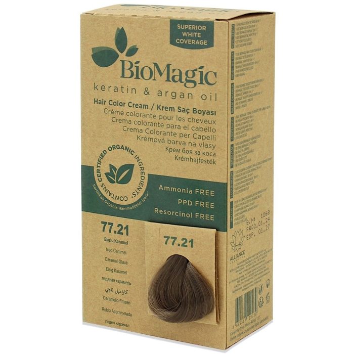 Farba do włosów mrożony karmel (77.21) 250 g - BIOMAGIC
