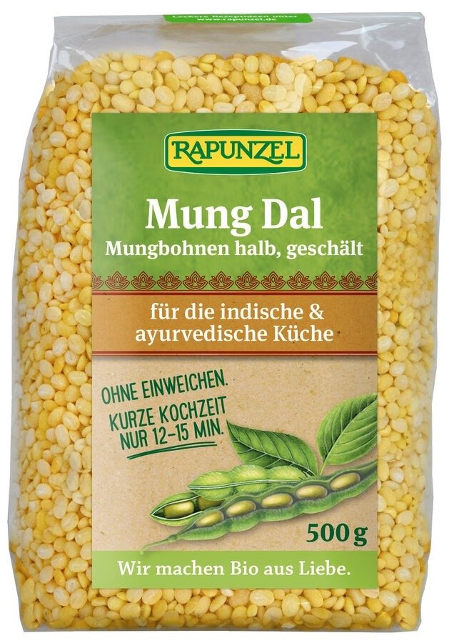 Fasola mung obrana połówki na dal BIO 500 g - RAPUNZEL