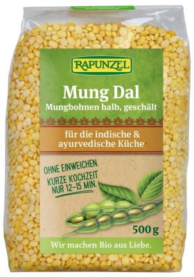 Fasola mung obrana połówki na dal BIO 500 g - RAPUNZEL