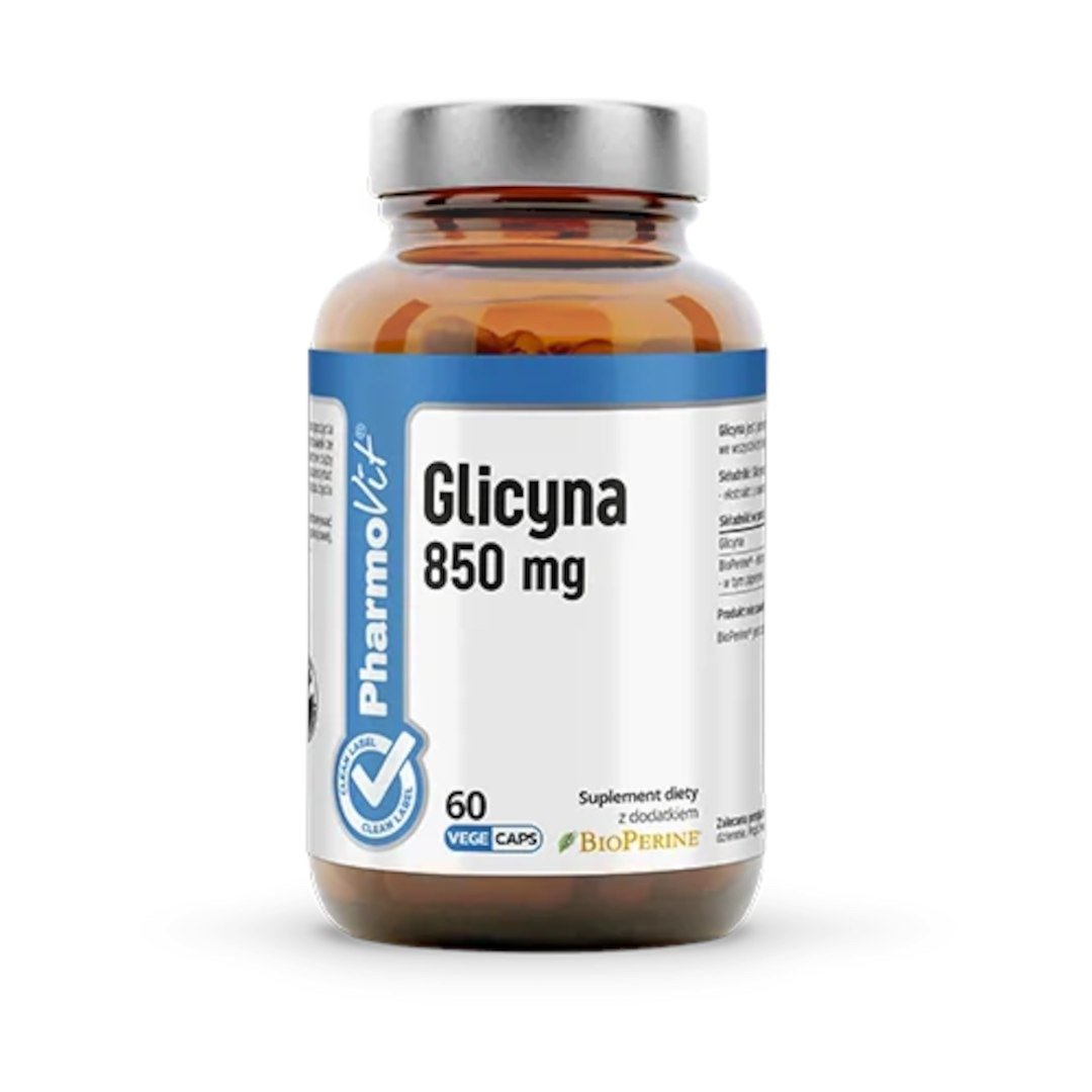 Glicyna (850 mg) bezglutenowa 60 kapsułek - PHARMOVIT (CLEAN LABEL)