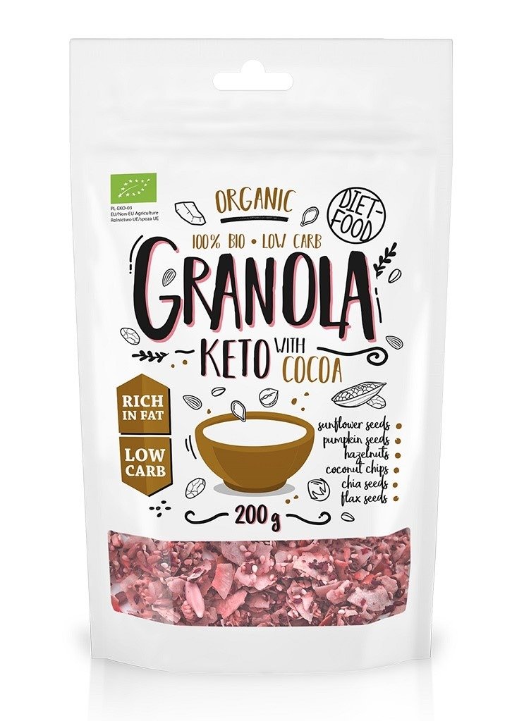 Granola kakao keto BIO 200 g - DIET-FOOD