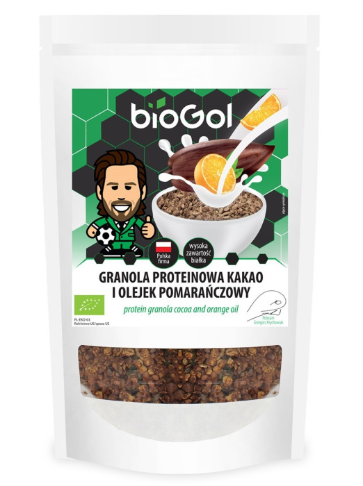 Granola proteinowa kakao i olejek pomarańczowy BIO 200 g - BIOGOL
