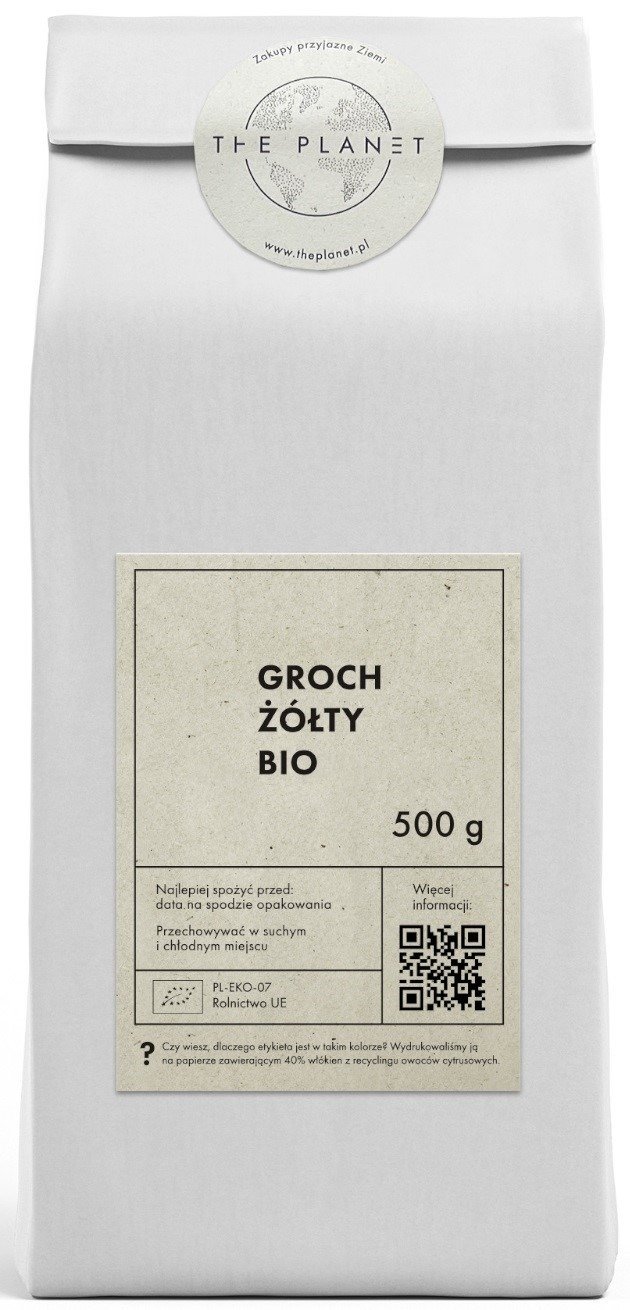 Groch żółty BIO 500 g - THE PLANET