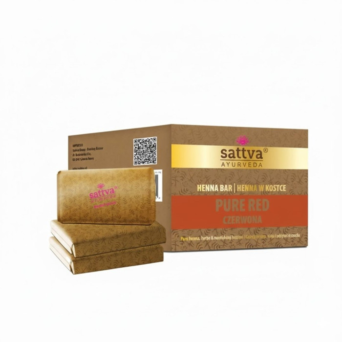 Henna czerwona w kostce eco (3 x 80 g) 240 g - SATTVA (AYURVEDA)