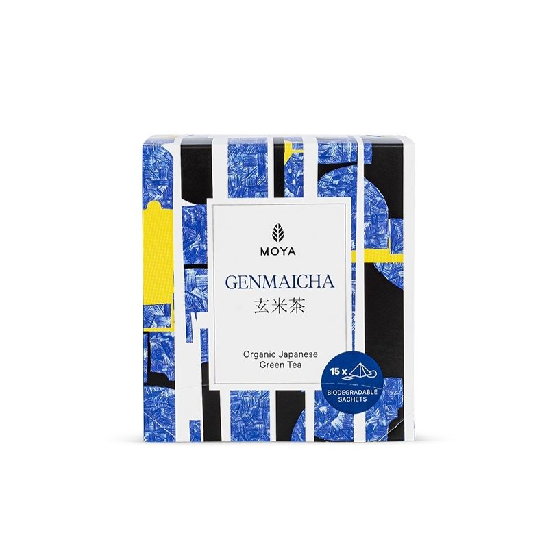 Herbata zielona genmaicha japońska z prażonym ryżem BIO (15 x 1,5 g) 22,5 g - MOYA MATCHA