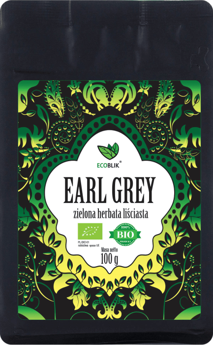 Herbata zielona liściasta earl grey BIO 100 g - ECOBLIK
