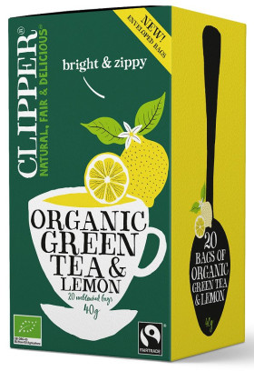 Herbata zielona z cytryną fair trade BIO (20 x 2 g) 40 g - CLIPPER
