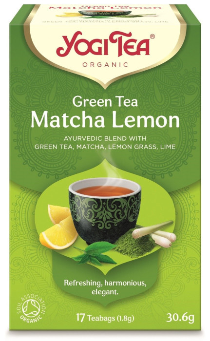 Herbata zielona z cytryną i matchą (green tea matcha lemon) BIO (17 x 1,8 g) 30,6 g - YOGI TEA