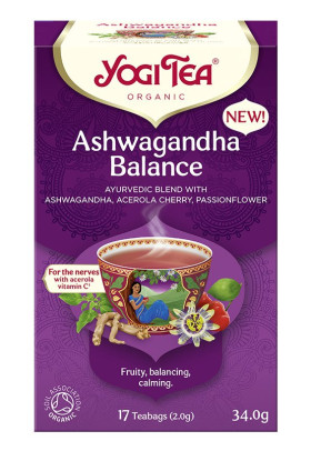 Herbatka ajurwedyjska równowaga z ashwagandhą (ashwagandha balance) BIO (17 x 2 g) 34 g - YOGI TEA