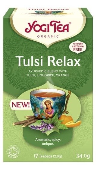 Herbatka ajurwedyjska tulsi relax BIO (17 x 2 g) 34 g - YOGI TEA