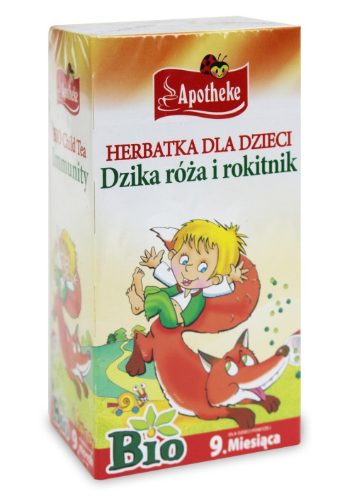 Herbatka dla dzieci - dzika róża, melisa i rokitnik BIO (20 x 1,5 g) 30 g - APOTHEKE