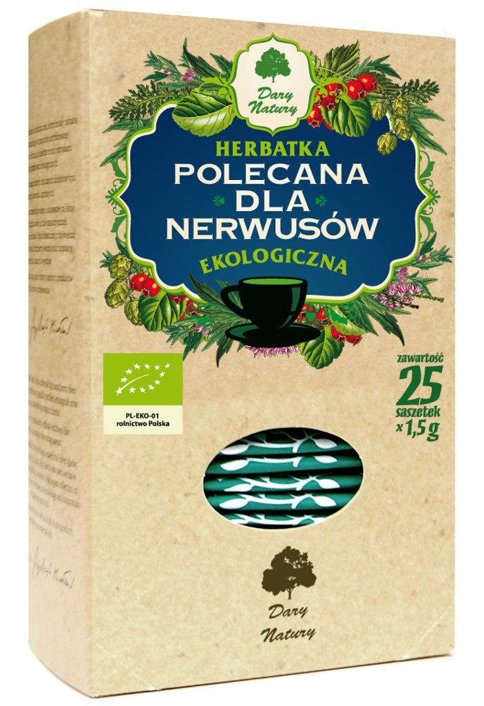 Herbatka dla nerwusów BIO (25 x 1,5 g) 37,5 g - DARY NATURY