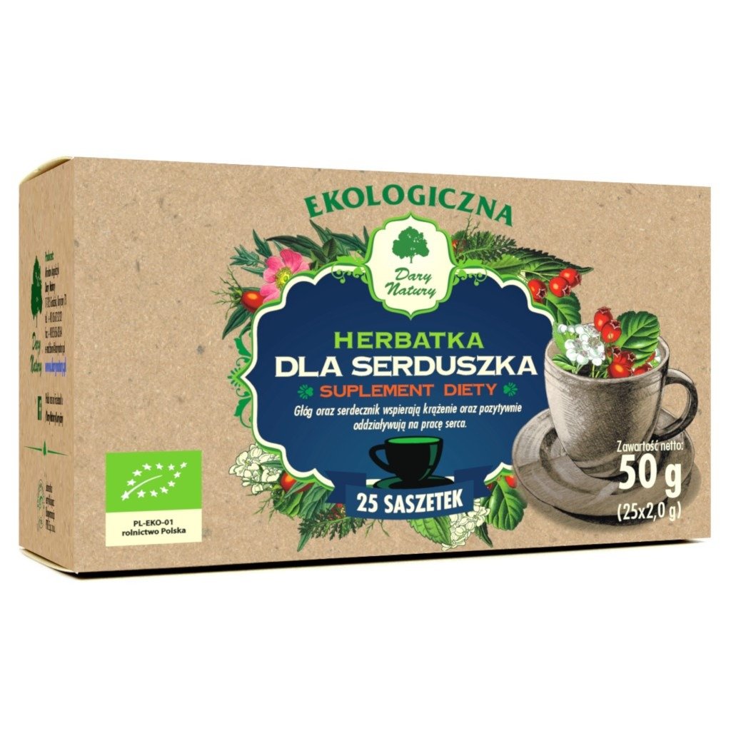 Herbatka dla serduszka BIO (25 x 2 g) 50 g - DARY NATURY