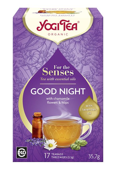 Herbatka dla zmysłów na dobranoc z olejkiem lawendowym (for the senses good night) BIO (17 x 2,1 g) 35,7 g - YOGI TEA