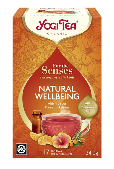 Herbatka dla zmysłów na dobre samopoczucie z olejkiem z mandarynki (for the senses natural wellbeing) BIO (17 x 2 g) 34 g - YOGI TEA
