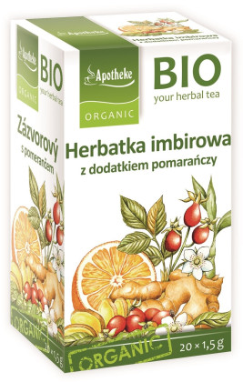 Herbatka imbirowa z dodatkiem pomarańczy BIO (20 x 1,5 g) 30 g - APOTHEKE