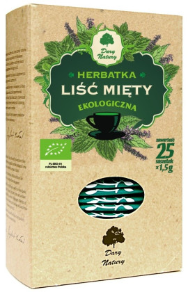 Herbatka liść mięty BIO (25 x 1,5 g) 37,5 g - DARY NATURY