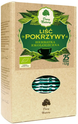 Herbatka liść pokrzywy BIO (25 x 1,5 g) 37,5 g - DARY NATURY
