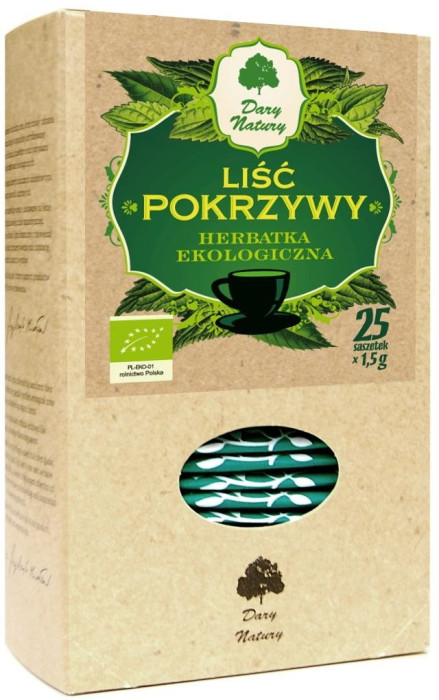 Herbatka liść pokrzywy BIO (25 x 1,5 g) 37,5 g - DARY NATURY