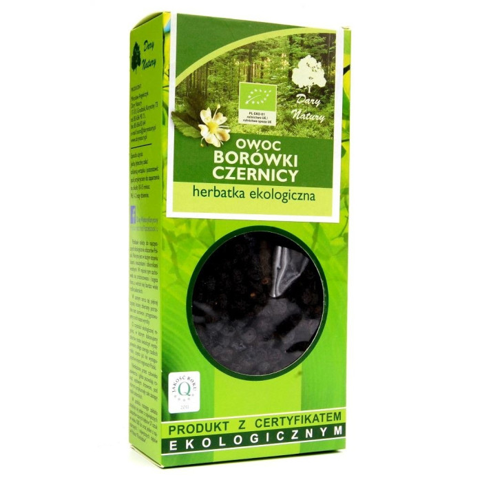 Herbatka owoc borówki czernicy BIO 100 g - DARY NATURY