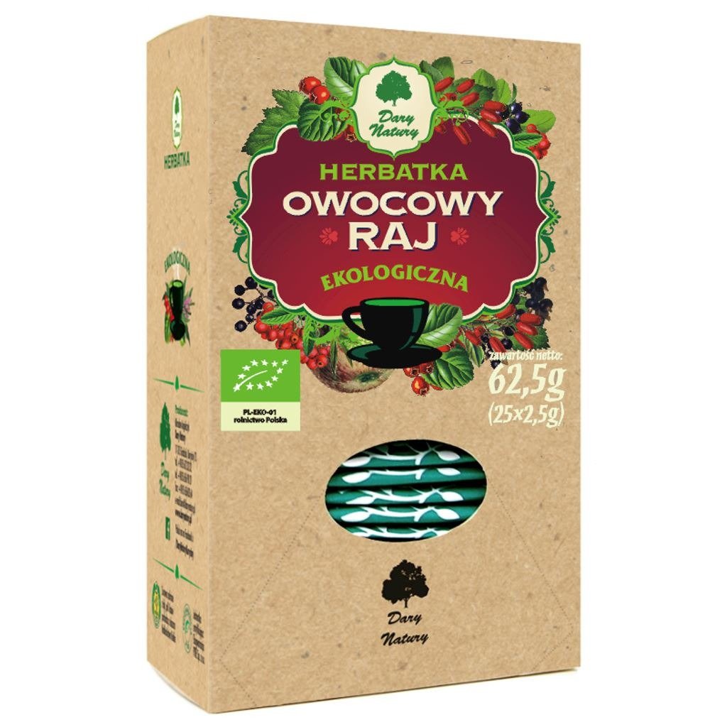 Herbatka owocowy raj BIO (25 x 2,5 g) 62,5 g - DARY NATURY