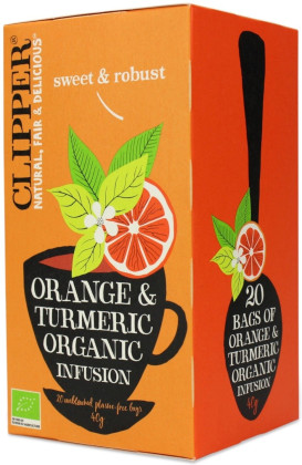 Herbatka z kurkumą i skórką z pomaranczy BIO (20 x 2 g) 40 g - CLIPPER