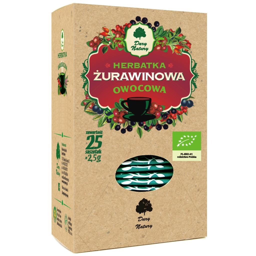 Herbatka żurawinowo - owocowa BIO (25 x 2,5 g) 62,5 g - DARY NATURY