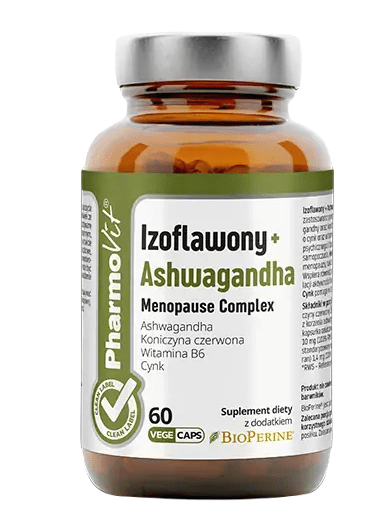 Izoflawony + ashwagandha menopause complex bezglutenowe 60 kapsułek - PHARMOVIT (CLEAN LABEL)