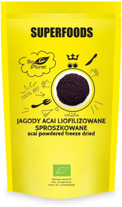 Jagody acai liofilizowane sproszkowane BIO 100 g - BIO PLANET SUPERFOODS