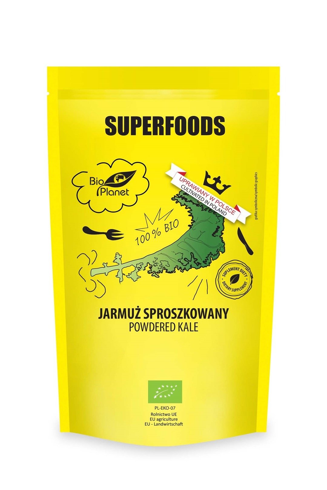 Jarmuż sproszkowany BIO 125 g - BIO PLANET SUPERFOODS