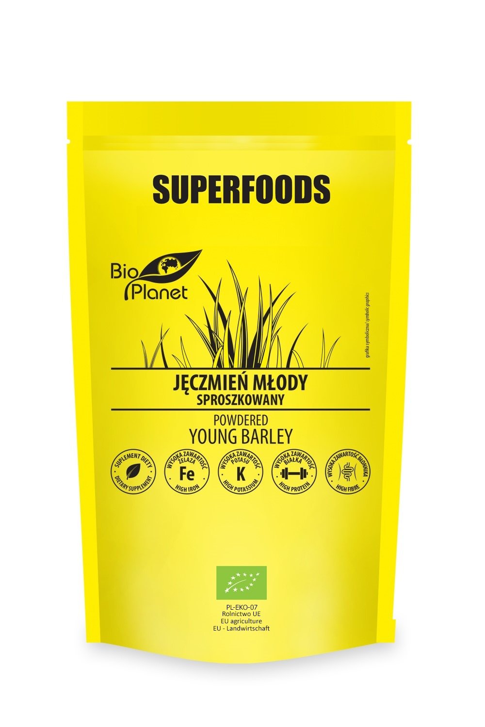 Jęczmień młody sproszkowany BIO 100 g - BIO PLANET SUPERFOODS
