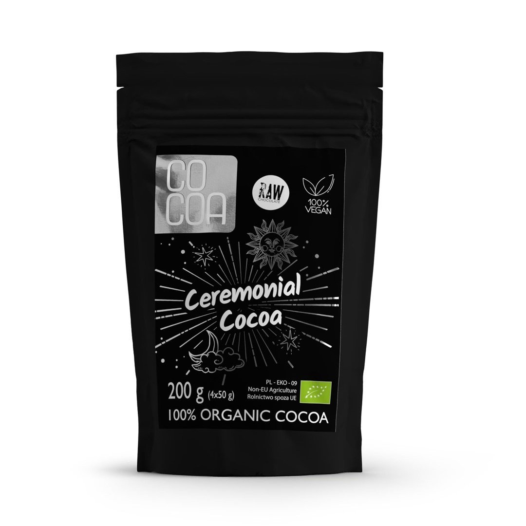 Kakao&#x20;ceremonialne&#x20;-&#x20;tabliczki&#x20;gorzkie&#x20;100&#x20;&#x25;&#x20;kakao&#x20;BIO&#x20;&#x28;4&#x20;x&#x20;50&#x20;g&#x29;&#x20;200&#x20;g&#x20;-&#x20;COCOA
