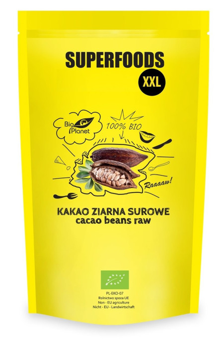 Kakao ziarna surowe BIO 600 g - BIO PLANET SUPERFOODS